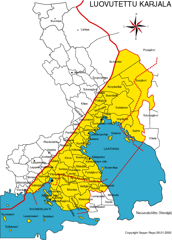 Talvisodan rintamalinja 13.03.1940