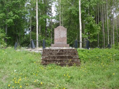 Hiitola
Kirkkko sijaitsi tällä paikalla.  Takana hautausmaa.
Avainsanat: Hiitola