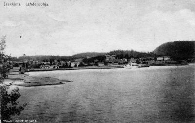 Lopotin rantaa. Lahdenpohja kuului kuvanottoaikana Jaakkimaan. Postikortti, leima 19.3.1912.
